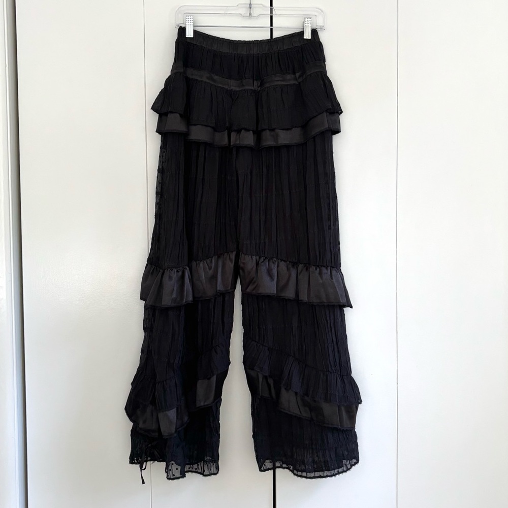 Free People Belle Ruffle Pants in Black Size XS NWT - Picture 8 of 13